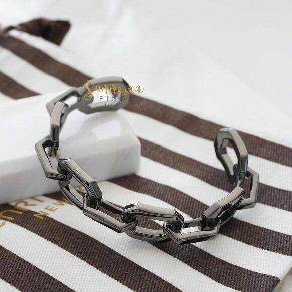 Henri Bendel Black Linked Cuff Bracelet - Picture 1 of 4